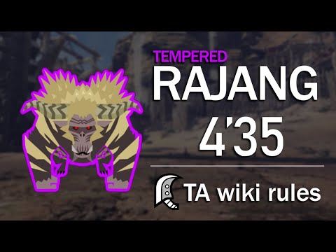 【MHWI】Tempered Furious Rajang GreatSword Solo 04’35″31 (TA Wiki Rules) | 激昂したラージャン 大剣ソロ