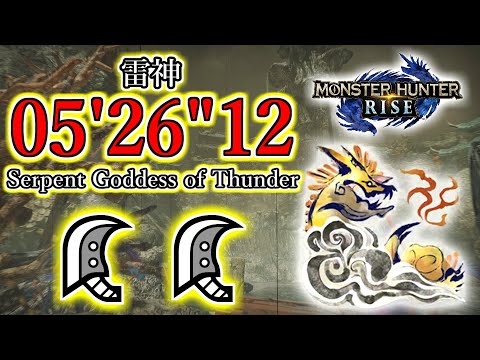 【MHRise】ナルハタタヒメ 大剣ペア 05’26″12 /Serpent Goddes of Thunder GreatSword Duo